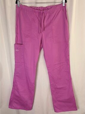 Cherokee Workwear Small Core Stretch Drawstring Cargo Scrub Pants Light Pink GUC